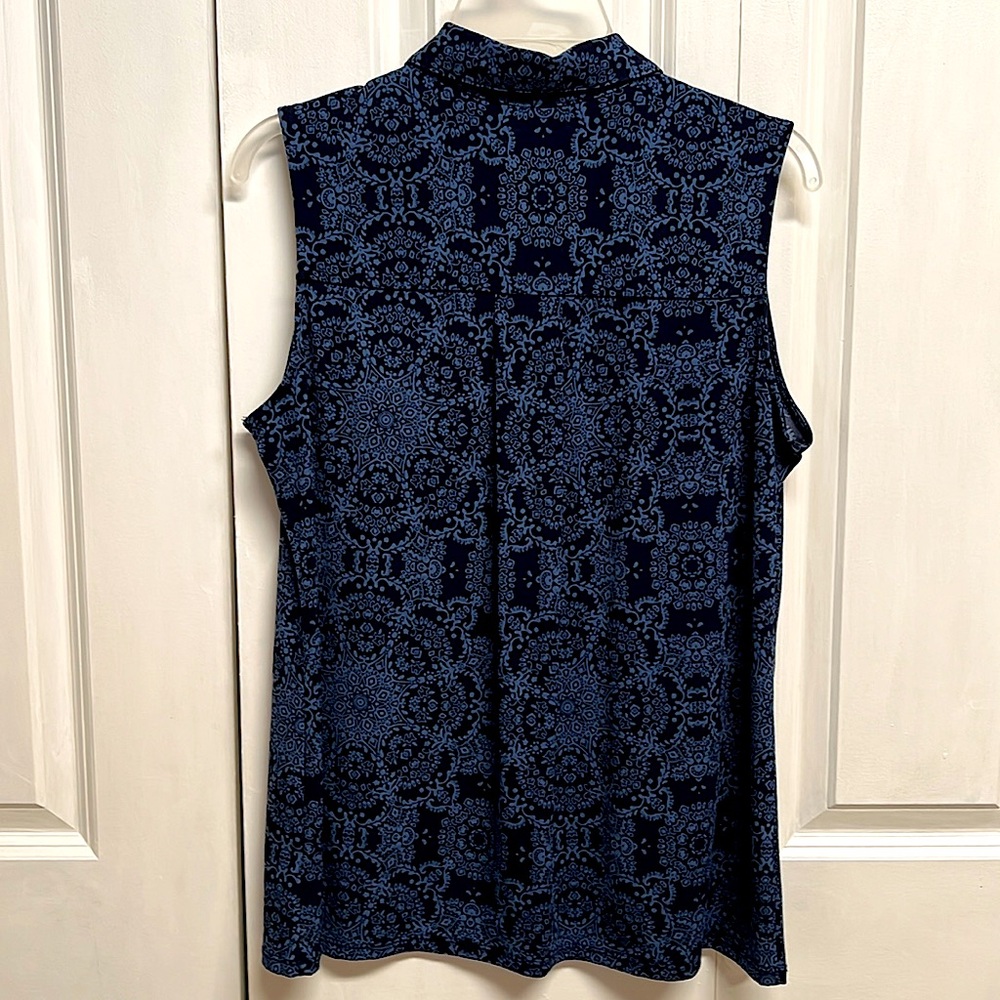 Croft & Barrow Black Blue Paisley Print Sleeveless Top Size M - Picture 4 of 12